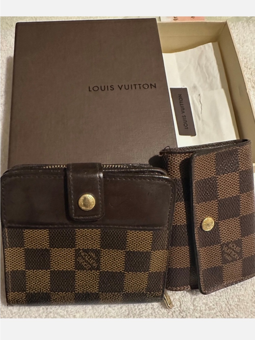 Louis Vuitton Damier Ebene Wallet & 6 Key Holder Set Authentic🤎🤎